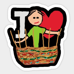 I Love Basket Weaving Sticker